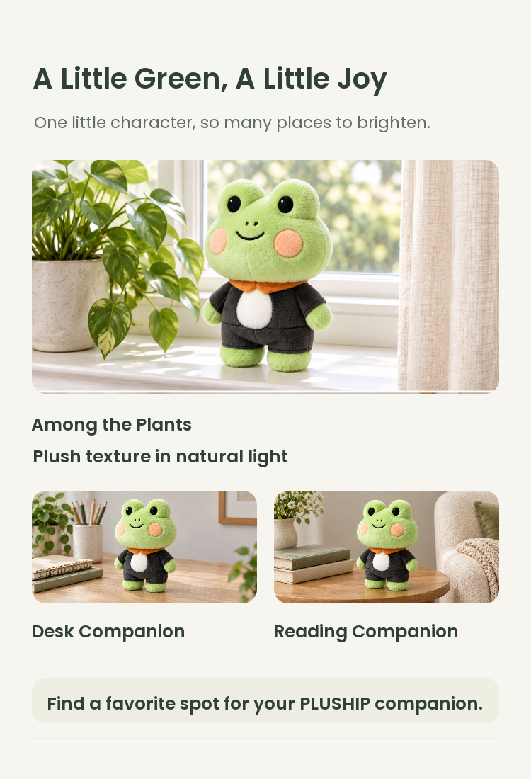 PLUSHIP Frog Plush Toy – Black Jacket - detail 05