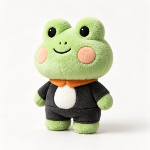 PLUSHIP Frog Plush Toy – Black Jacket - product view 01