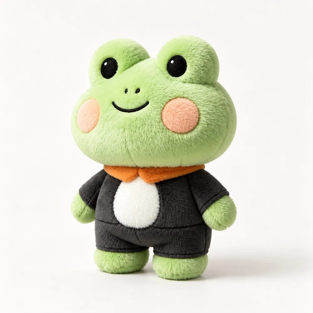 PLUSHIP Frog Plush Toy – Black Jacket - product view 01