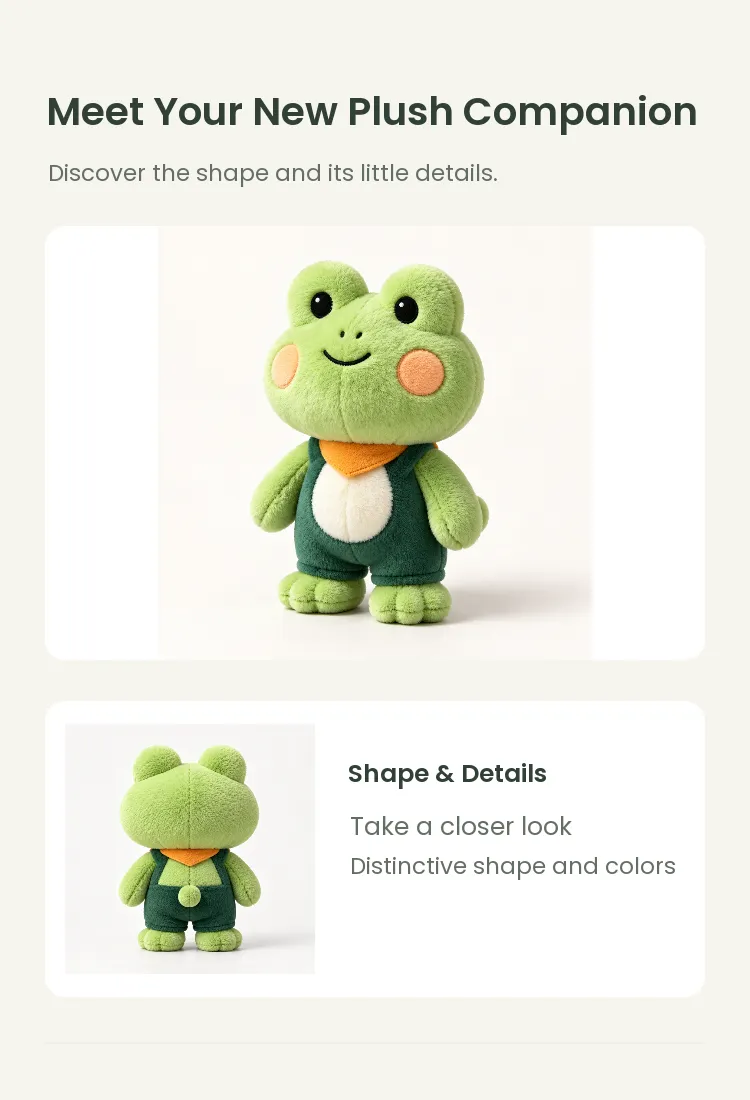 PLUSHIP Frog Plush Toy – Green Jacket - detail 2