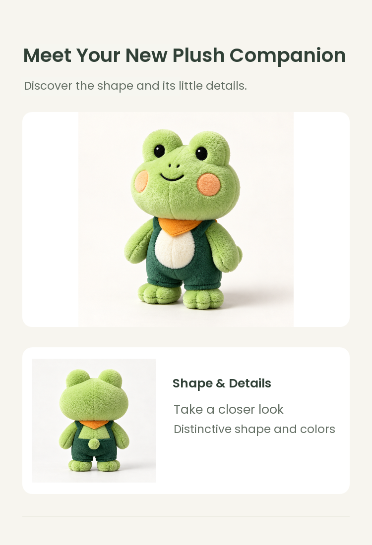 PLUSHIP Frog Plush Toy – Green Jacket - detail 02