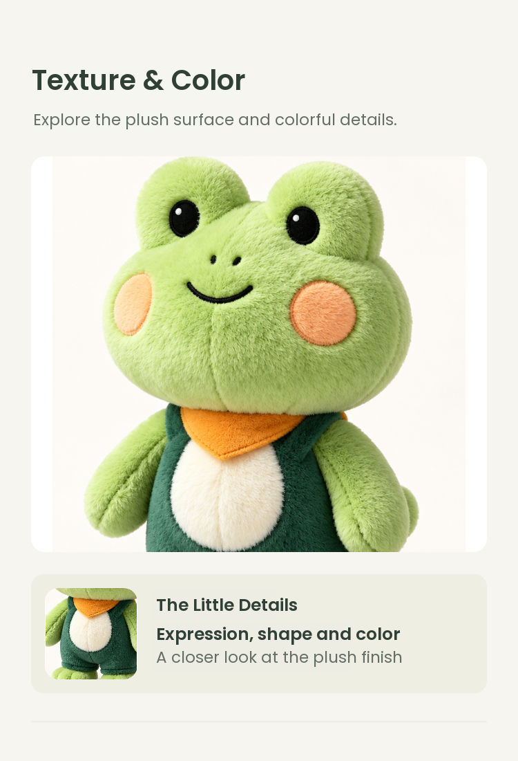 PLUSHIP Frog Plush Toy – Green Jacket - detail 03