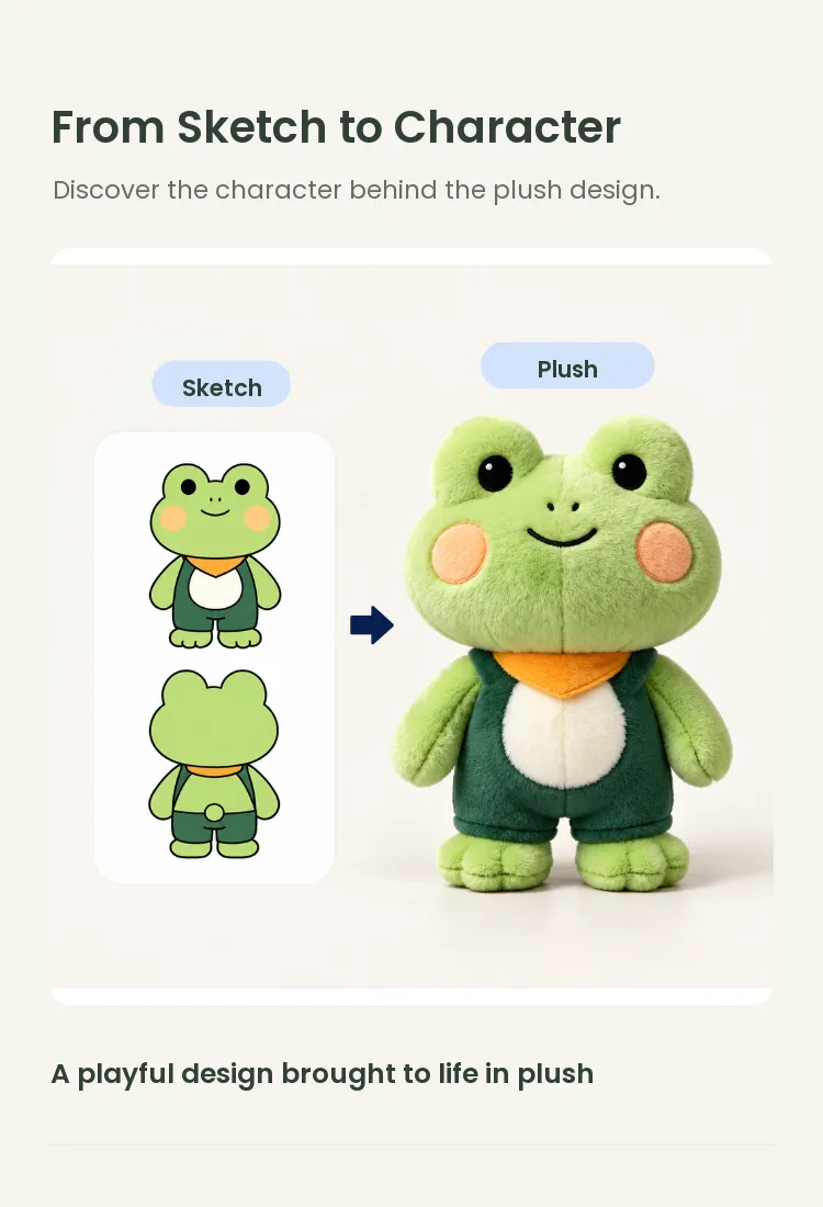 PLUSHIP Frog Plush Toy – Green Jacket - detail 4