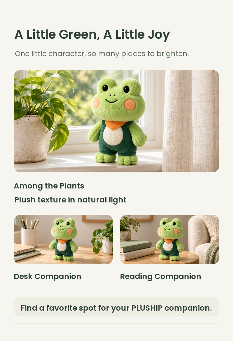 PLUSHIP Frog Plush Toy – Green Jacket - detail 05