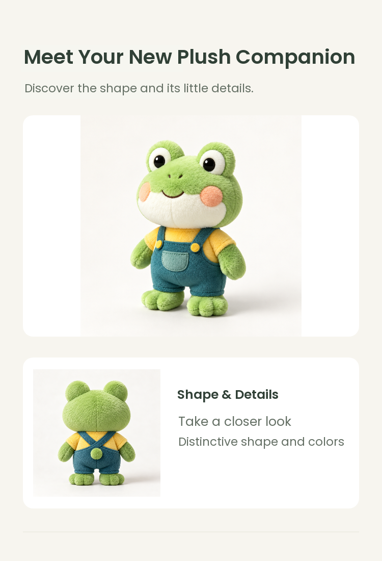 PLUSHIP Frog Plush Toy – Overalls - detail 02