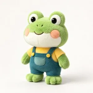 PLUSHIP Frog Plush Toy – Overalls - product view 01