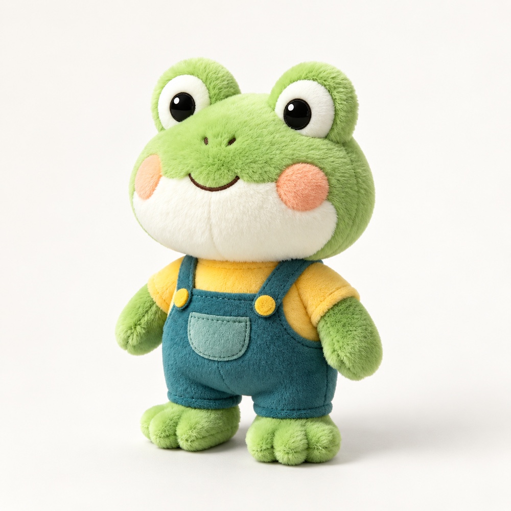 PLUSHIP Frog Plush Toy – Overalls - product view 01