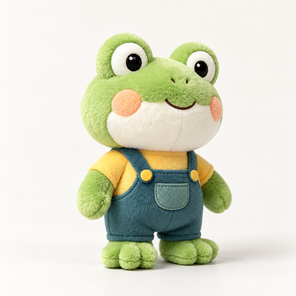 PLUSHIP Frog Plush Toy – Overalls - product view 02
