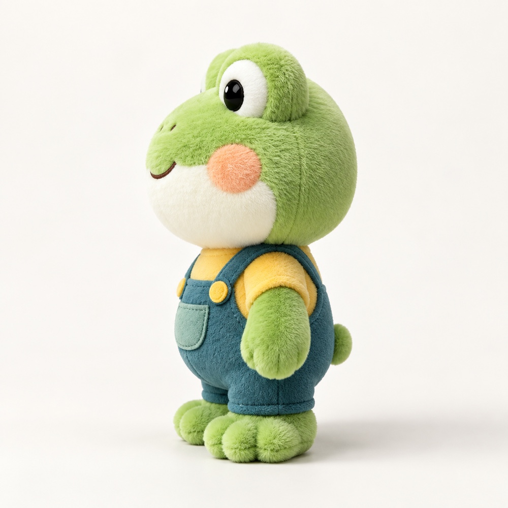 PLUSHIP Frog Plush Toy – Overalls - product view 03