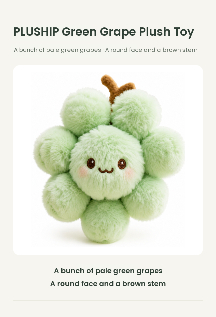PLUSHIP Green Grape Plush Toy - detail 01