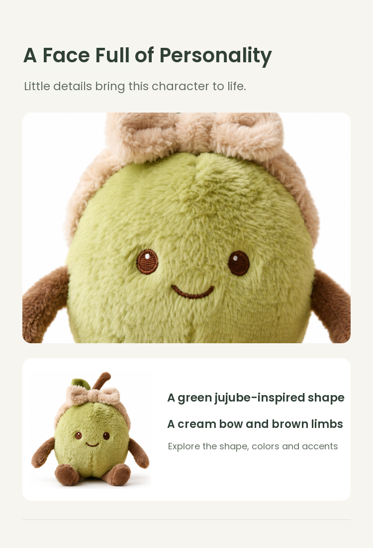 PLUSHIP Green Jujube Plush Toy - detail 03