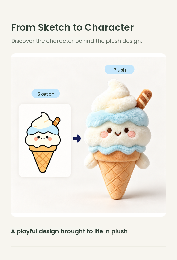 PLUSHIP Ice Cream Cone Plush Toy – Blue - detail 04