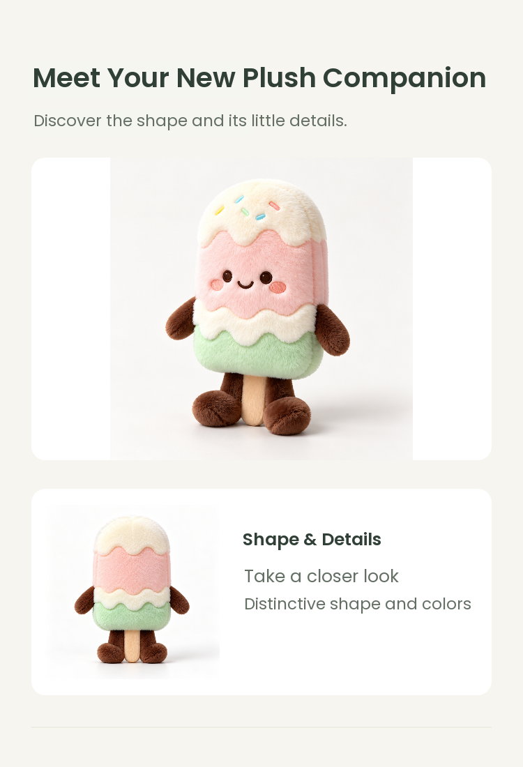 PLUSHIP Ice Pop Plush Toy – Pastel Layers - detail 02