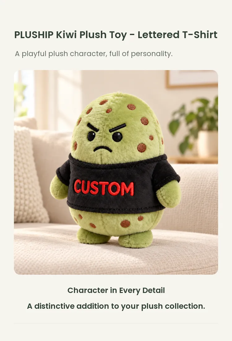 PLUSHIP Kiwi Plush Toy – Lettered T-Shirt - detail 1