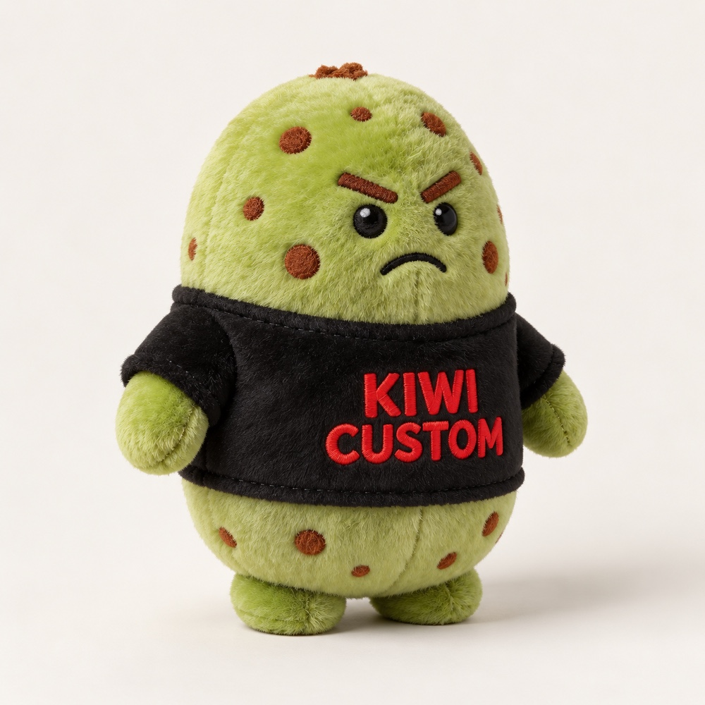 PLUSHIP Kiwi Plush Toy – Spotted & Black T-Shirt - product view 02