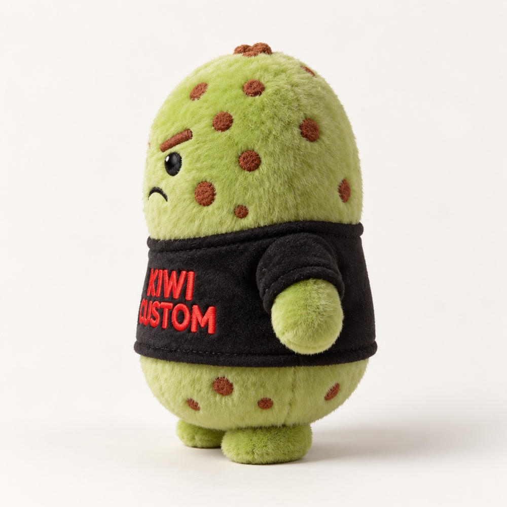 PLUSHIP Kiwi Plush Toy – Spotted & Black T-Shirt - product view 03