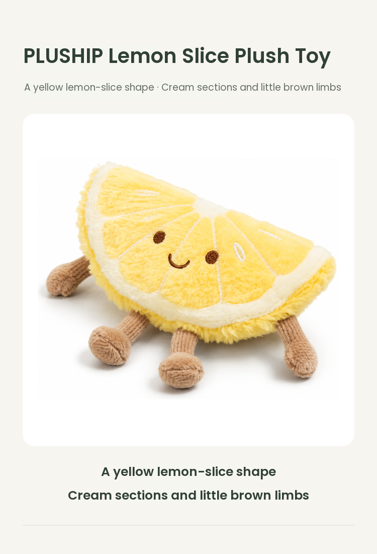PLUSHIP Lemon Slice Plush Toy - detail 01