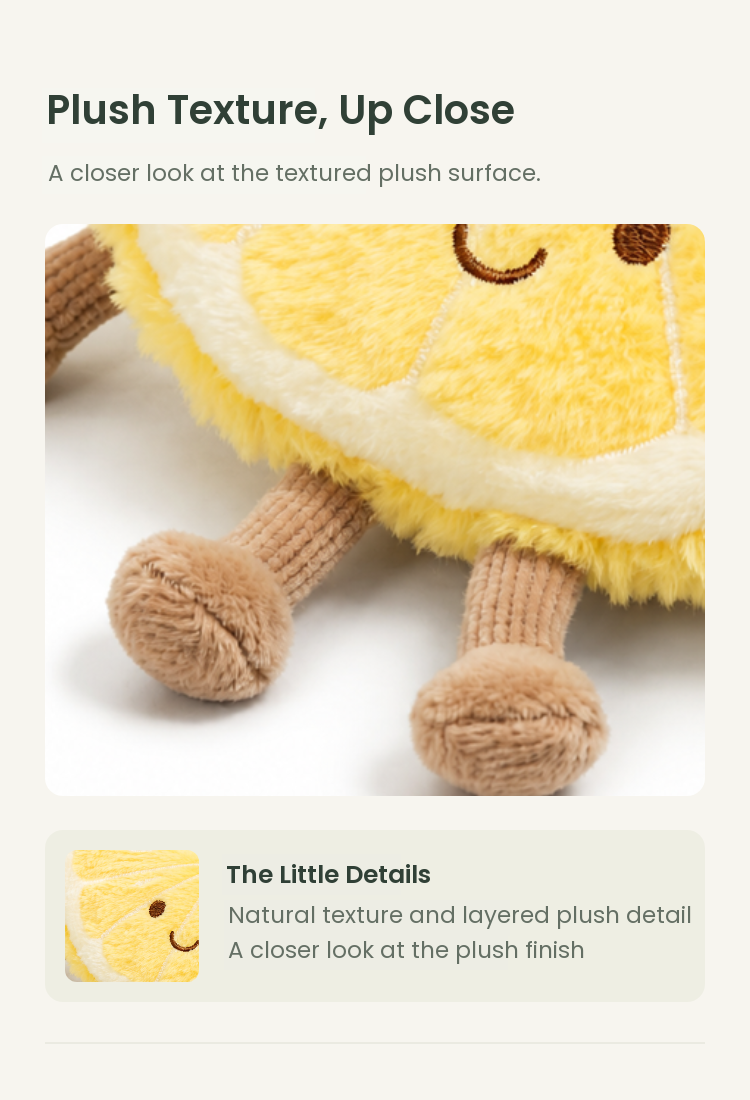 PLUSHIP Lemon Slice Plush Toy - detail 02
