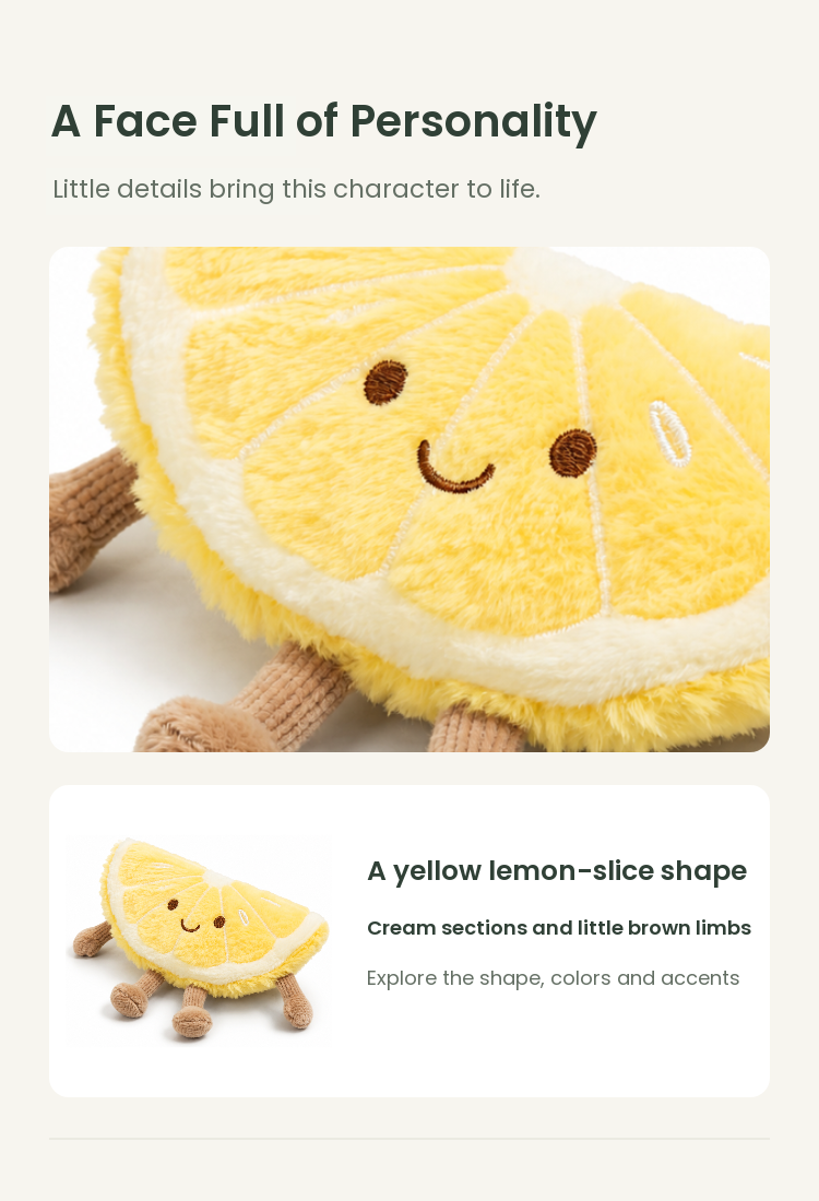 PLUSHIP Lemon Slice Plush Toy - detail 03