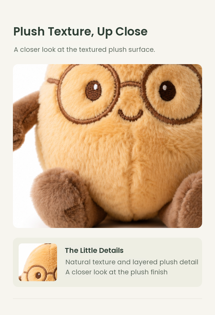 PLUSHIP Loquat Plush Toy – Glasses - detail 02