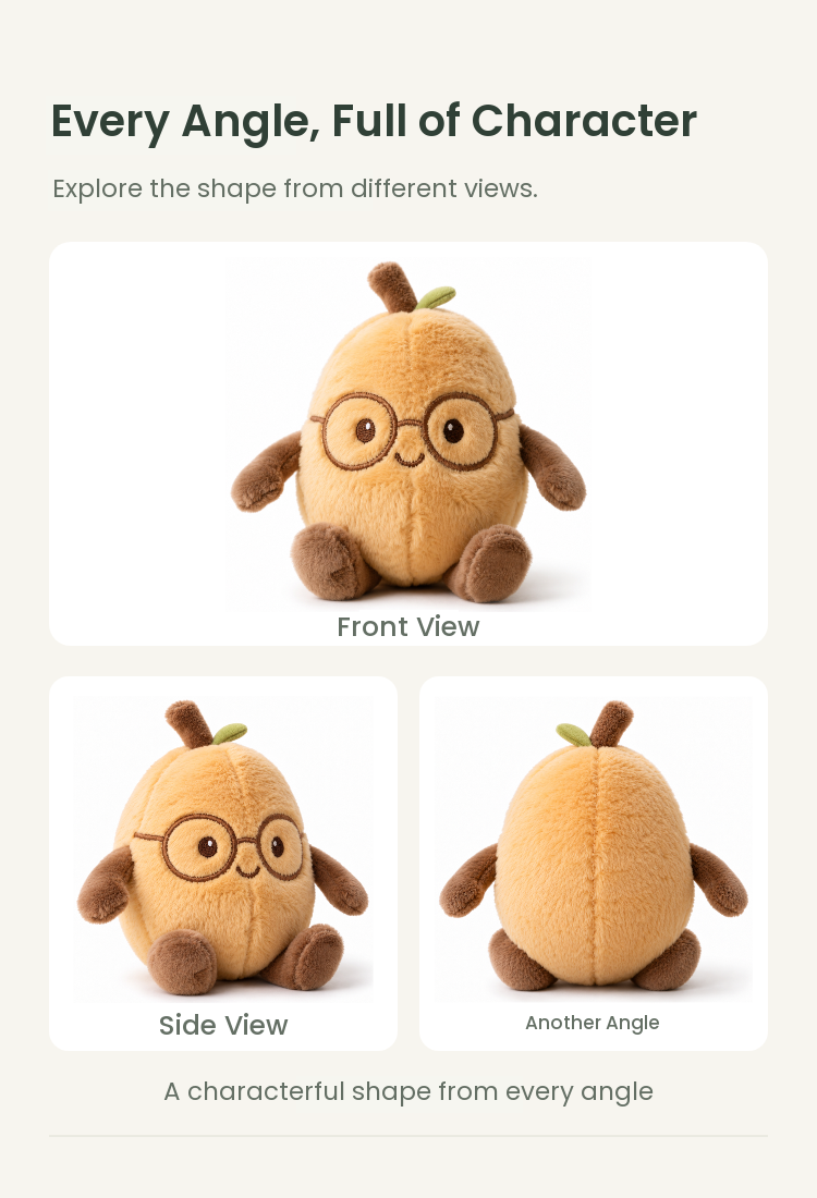 PLUSHIP Loquat Plush Toy – Glasses - detail 04