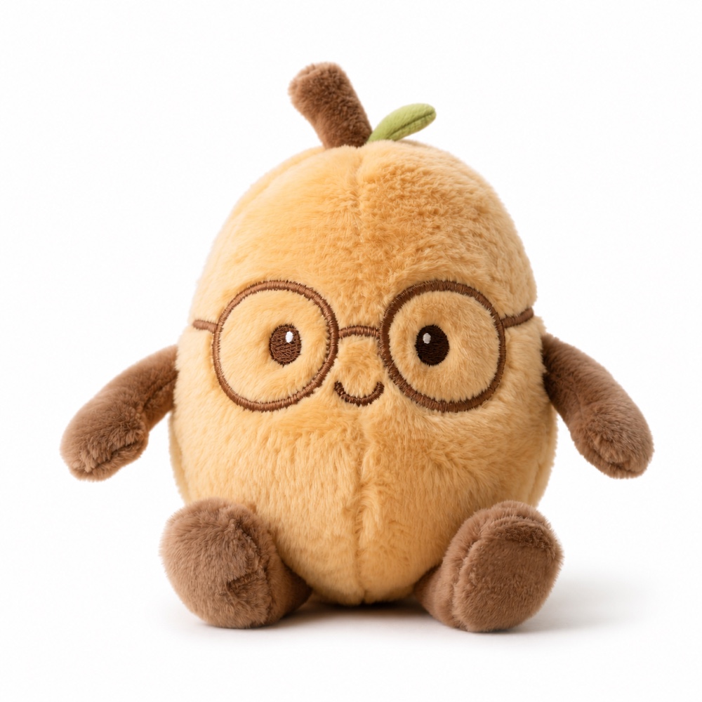 PLUSHIP Loquat Plush Toy – Glasses - product view 01