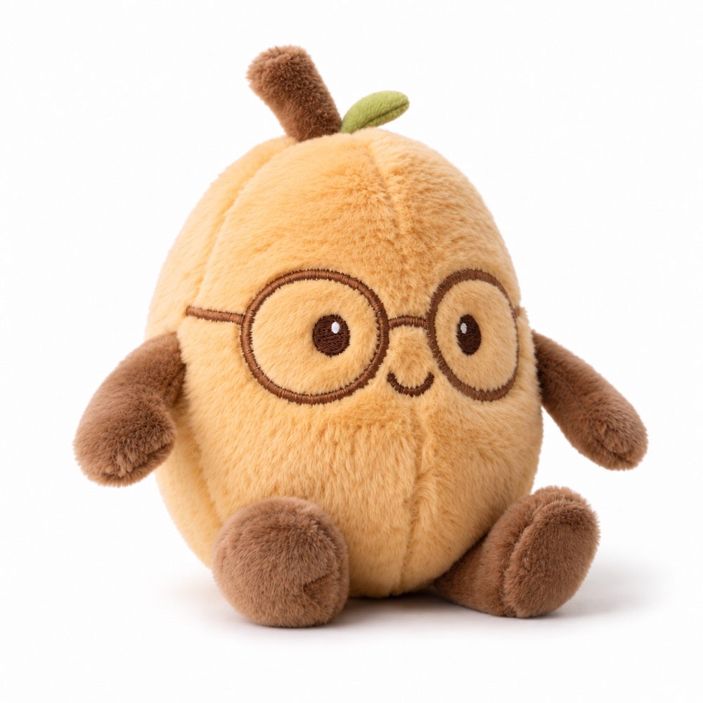 PLUSHIP Loquat Plush Toy – Glasses - product view 02