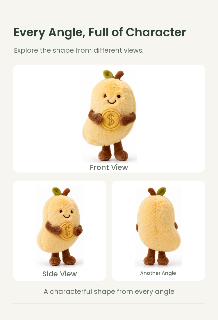 PLUSHIP Mango Plush Toy with a Coin - detail 04