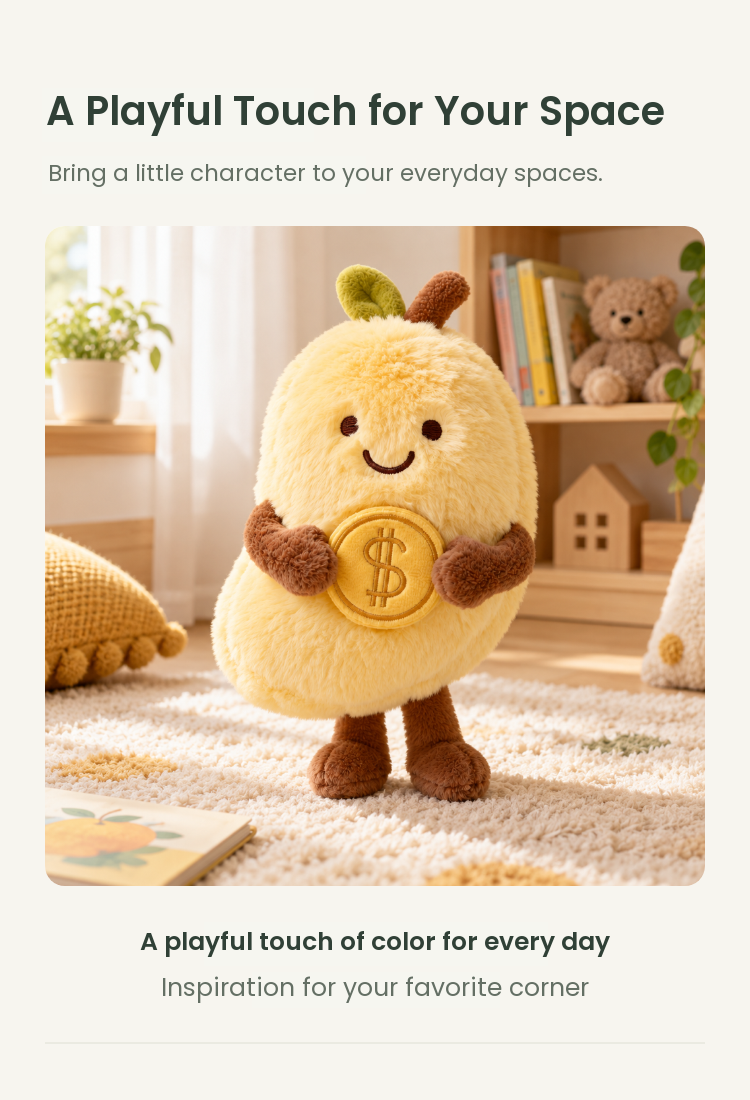 PLUSHIP Mango Plush Toy with a Coin - detail 05