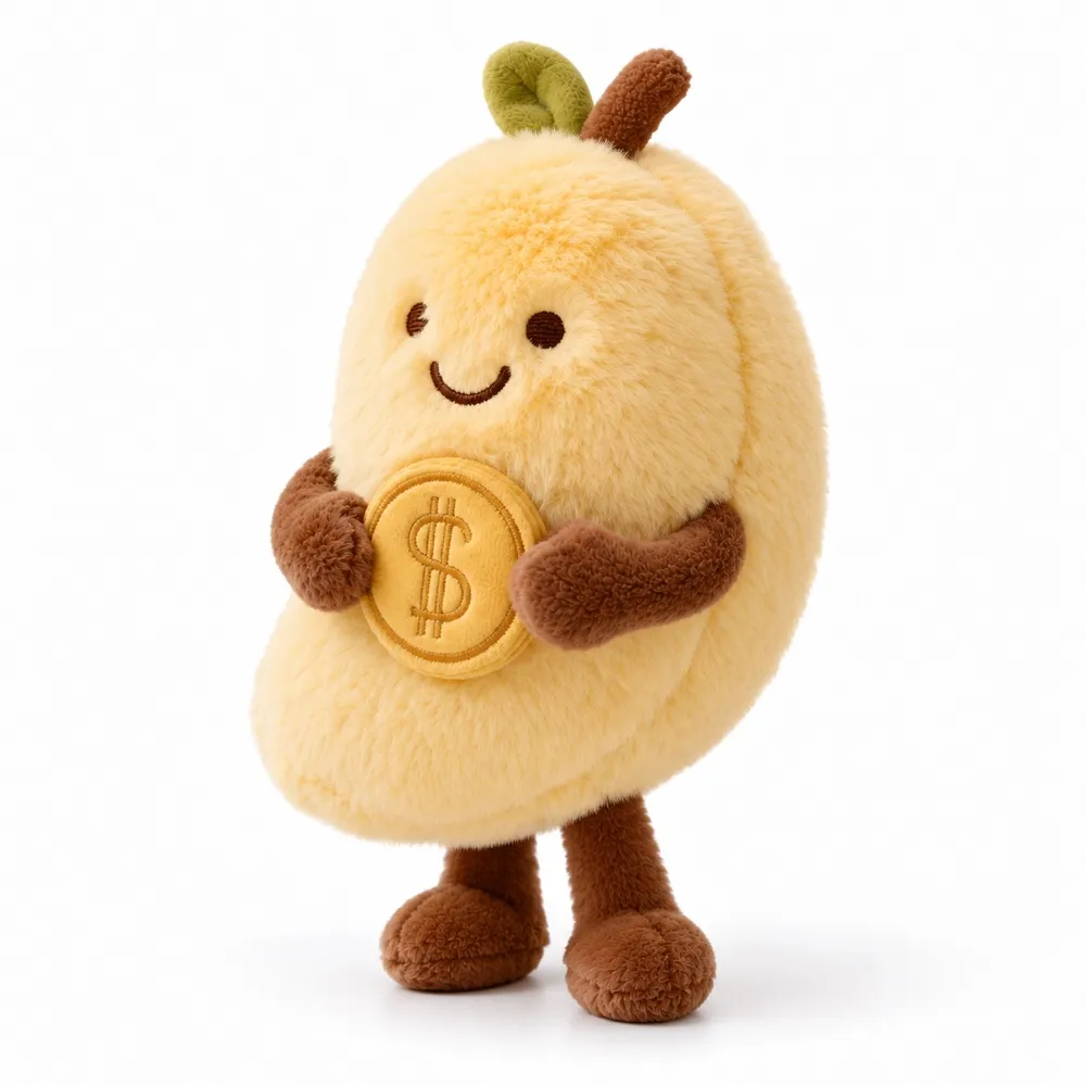 PLUSHIP Mango Plush Toy with a Coin - product view 01