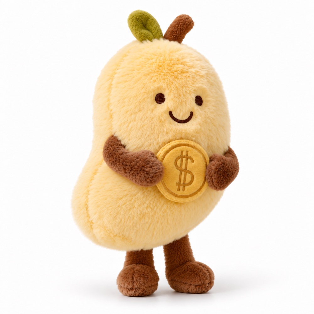 PLUSHIP Mango Plush Toy with a Coin - product view 03