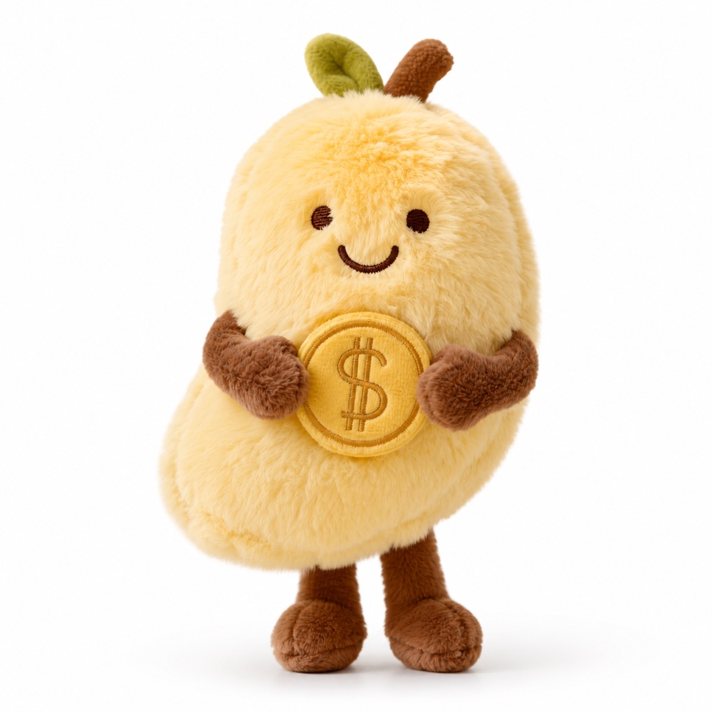 PLUSHIP Mango Plush Toy with a Coin - product view 05