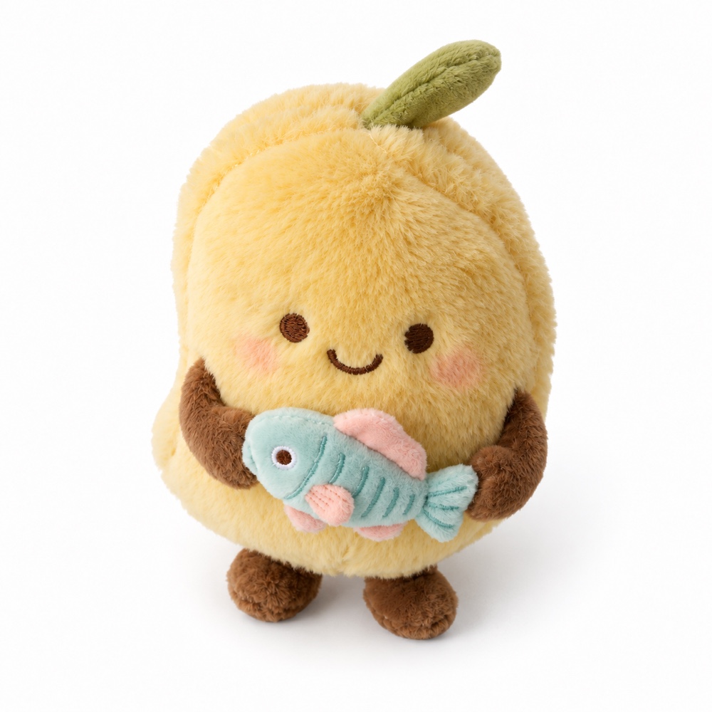 PLUSHIP Mango Plush Toy with a Fish - product view 01