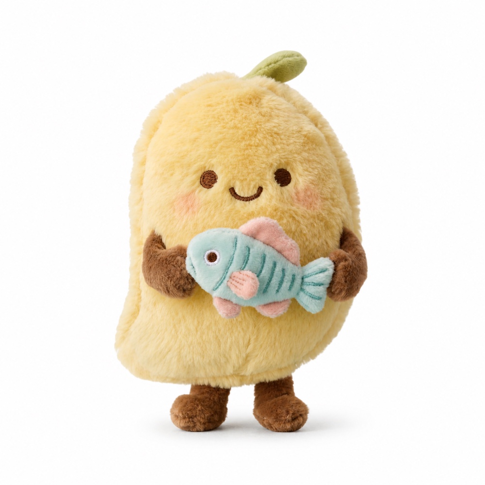PLUSHIP Mango Plush Toy with a Fish - product view 05