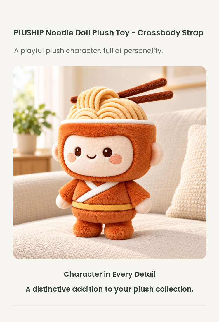 PLUSHIP Noodle Doll Plush Toy – Crossbody Strap - detail 01