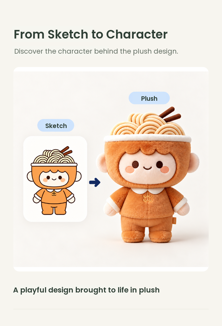 PLUSHIP Noodle Doll Plush Toy – Curly Hair - detail 04