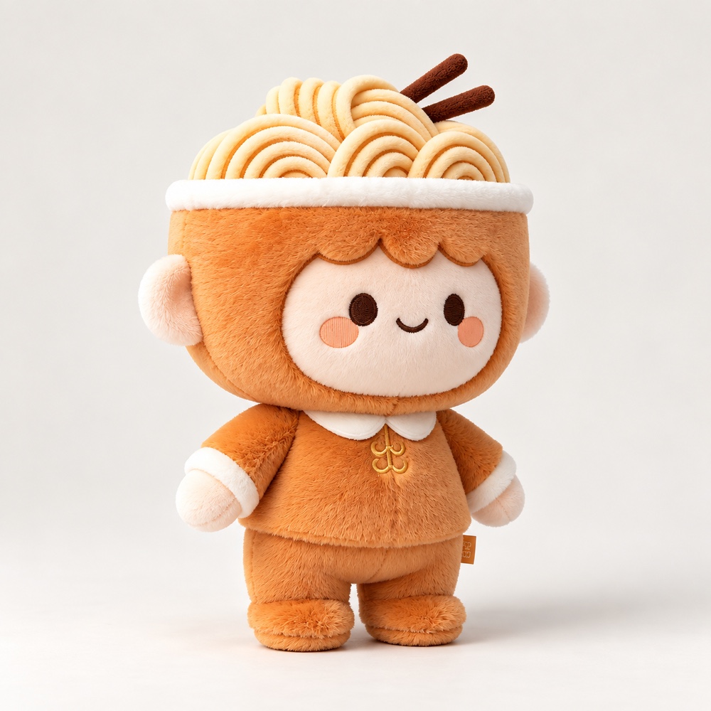 PLUSHIP Noodle Doll Plush Toy – Curly Hair - product view 02