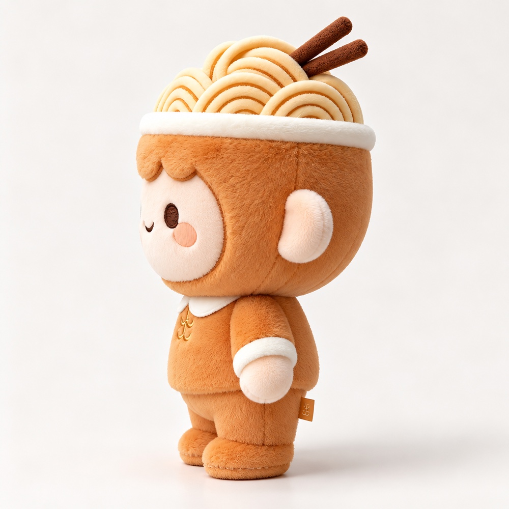 PLUSHIP Noodle Doll Plush Toy – Curly Hair - product view 03