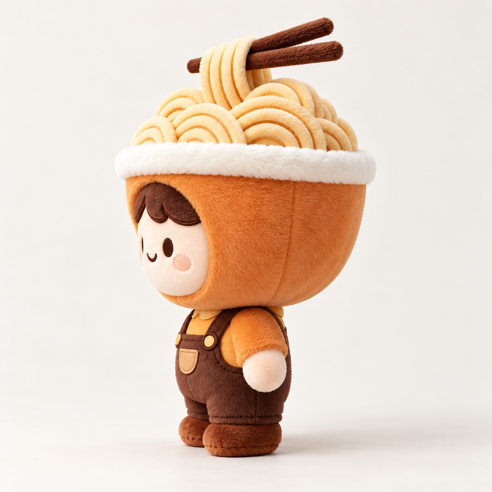PLUSHIP Noodle Doll Plush Toy – Overalls - product view 03
