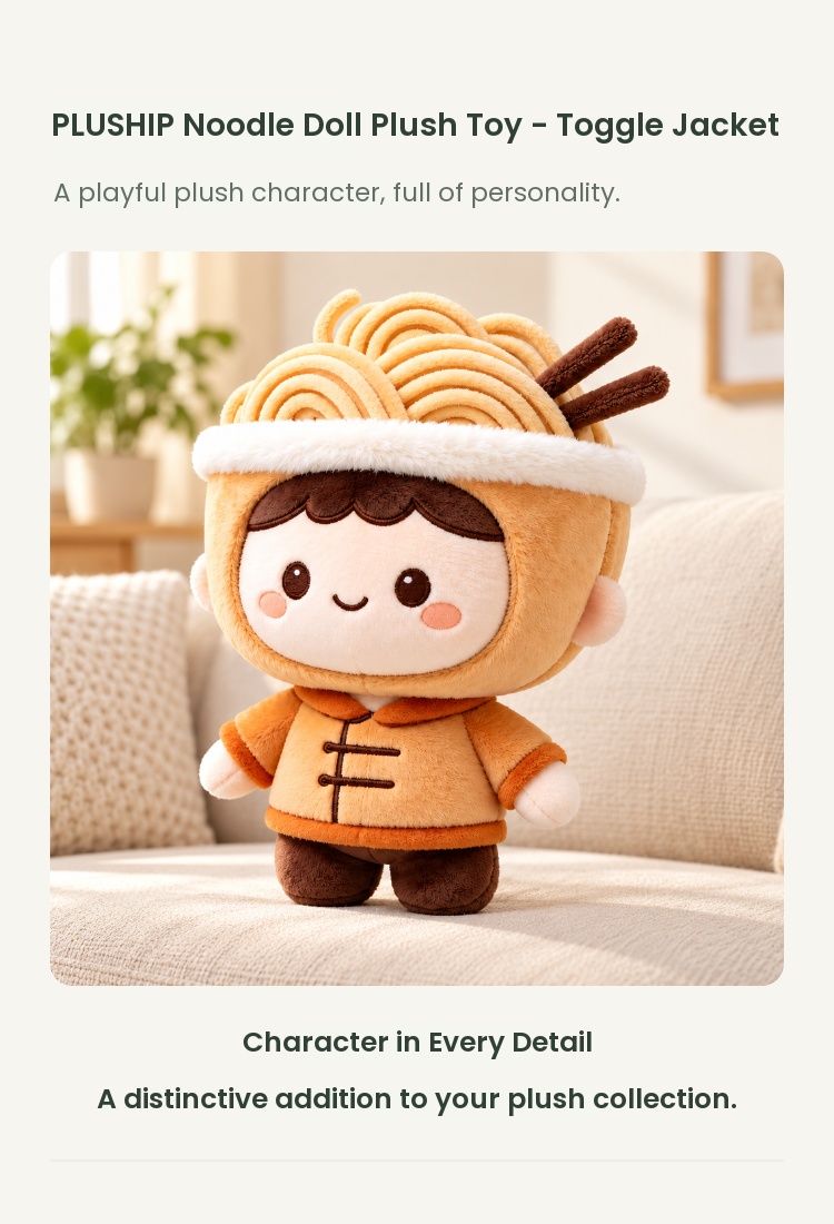 PLUSHIP Noodle Doll Plush Toy – Toggle Jacket - detail 01