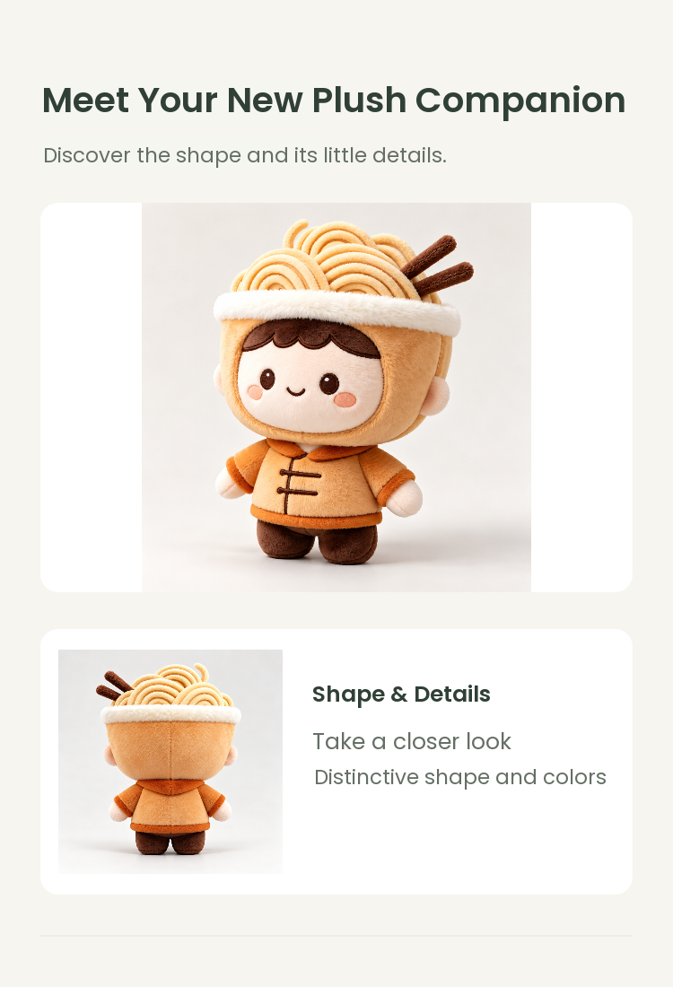 PLUSHIP Noodle Doll Plush Toy – Toggle Jacket - detail 02