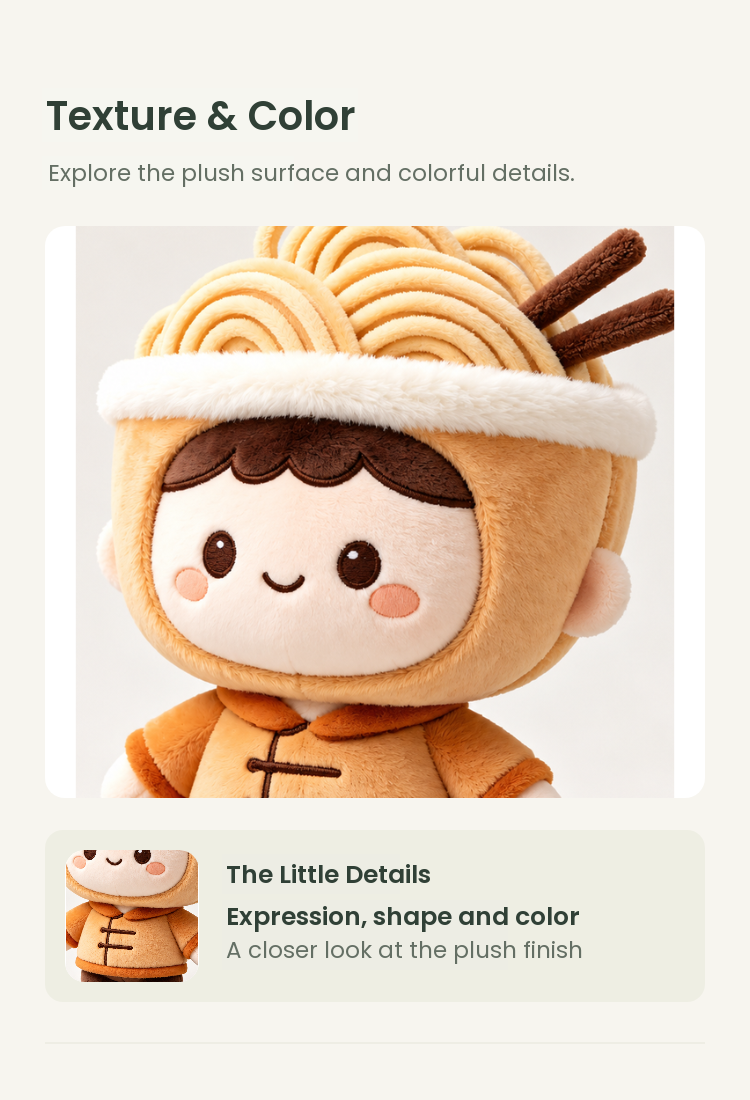 PLUSHIP Noodle Doll Plush Toy – Toggle Jacket - detail 03