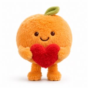 PLUSHIP Orange Plush Toy with a Heart - product view 01