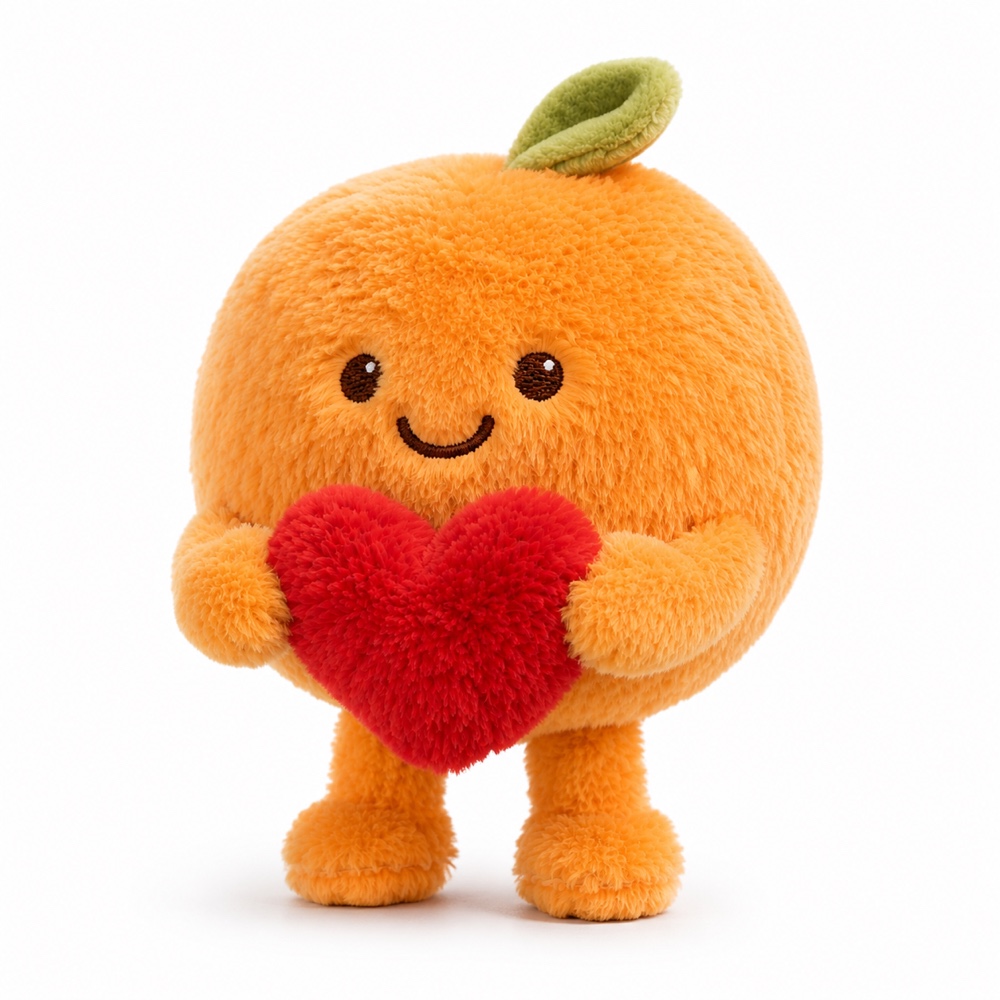 PLUSHIP Orange Plush Toy with a Heart - product view 02