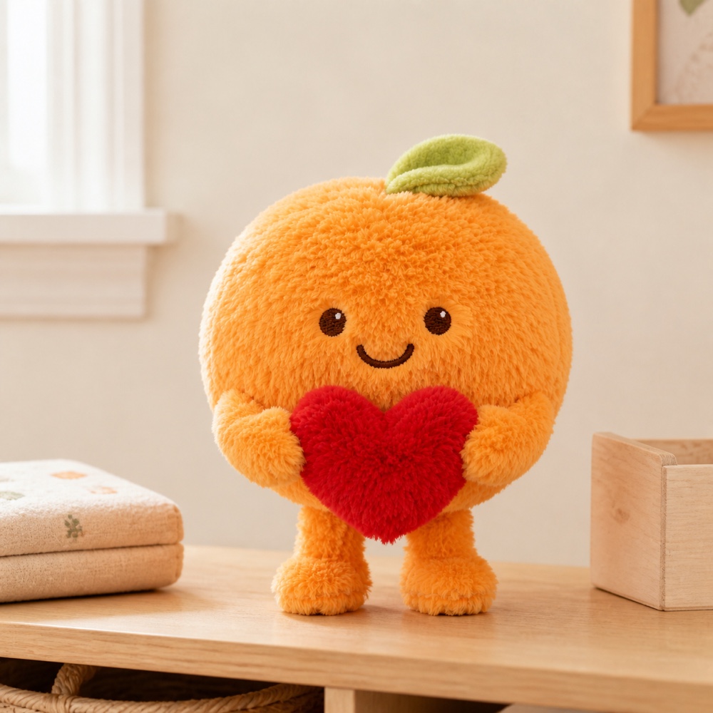 PLUSHIP Orange Plush Toy with a Heart - product view 03