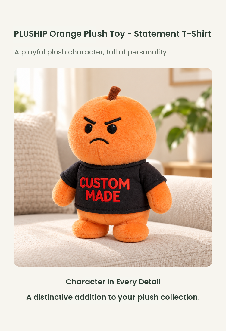 PLUSHIP Orange Plush Toy – Statement T-Shirt - detail 01