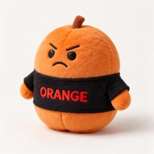 PLUSHIP Orange Plush Toy – Orange Lettering T-Shirt - product view 01