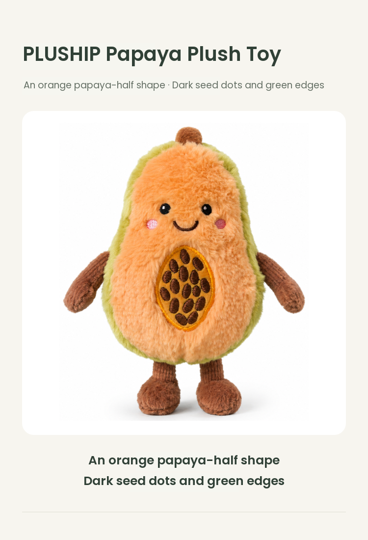 PLUSHIP Papaya Plush Toy - detail 01