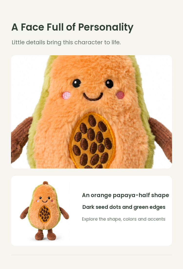 PLUSHIP Papaya Plush Toy - detail 03