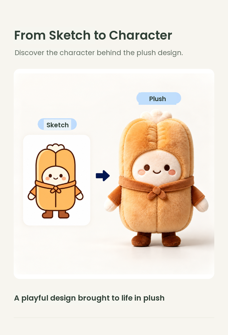PLUSHIP Pastry Doll Plush Toy – Brown Bow - detail 04